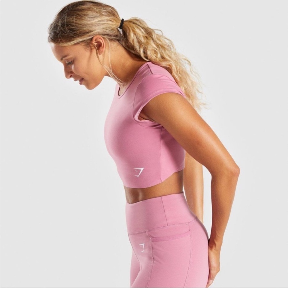 Gymshark Dreamy Cap Sleeve Crop Top - Dusky